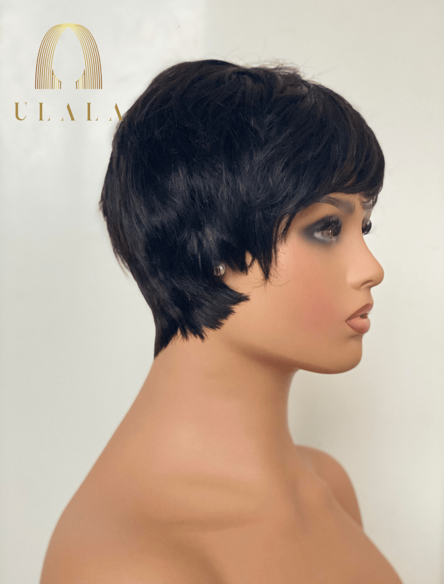 rövid fekete paróka természetes emberi haj