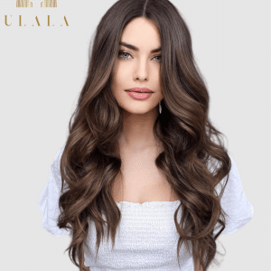 Hosszú barna hálós lace front paróka