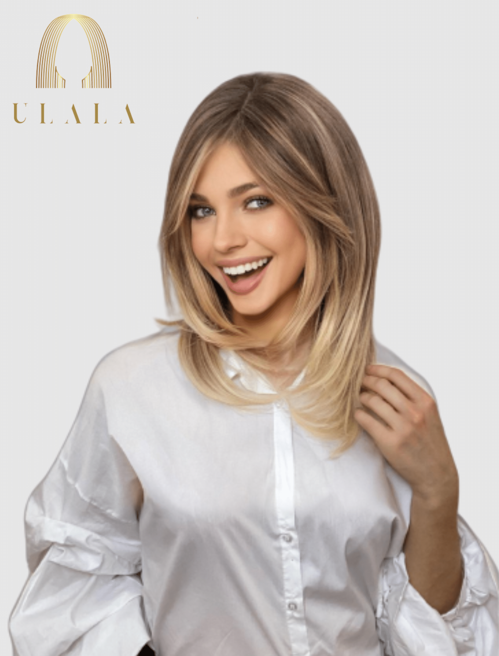 középhosszú szőke ombre paróka