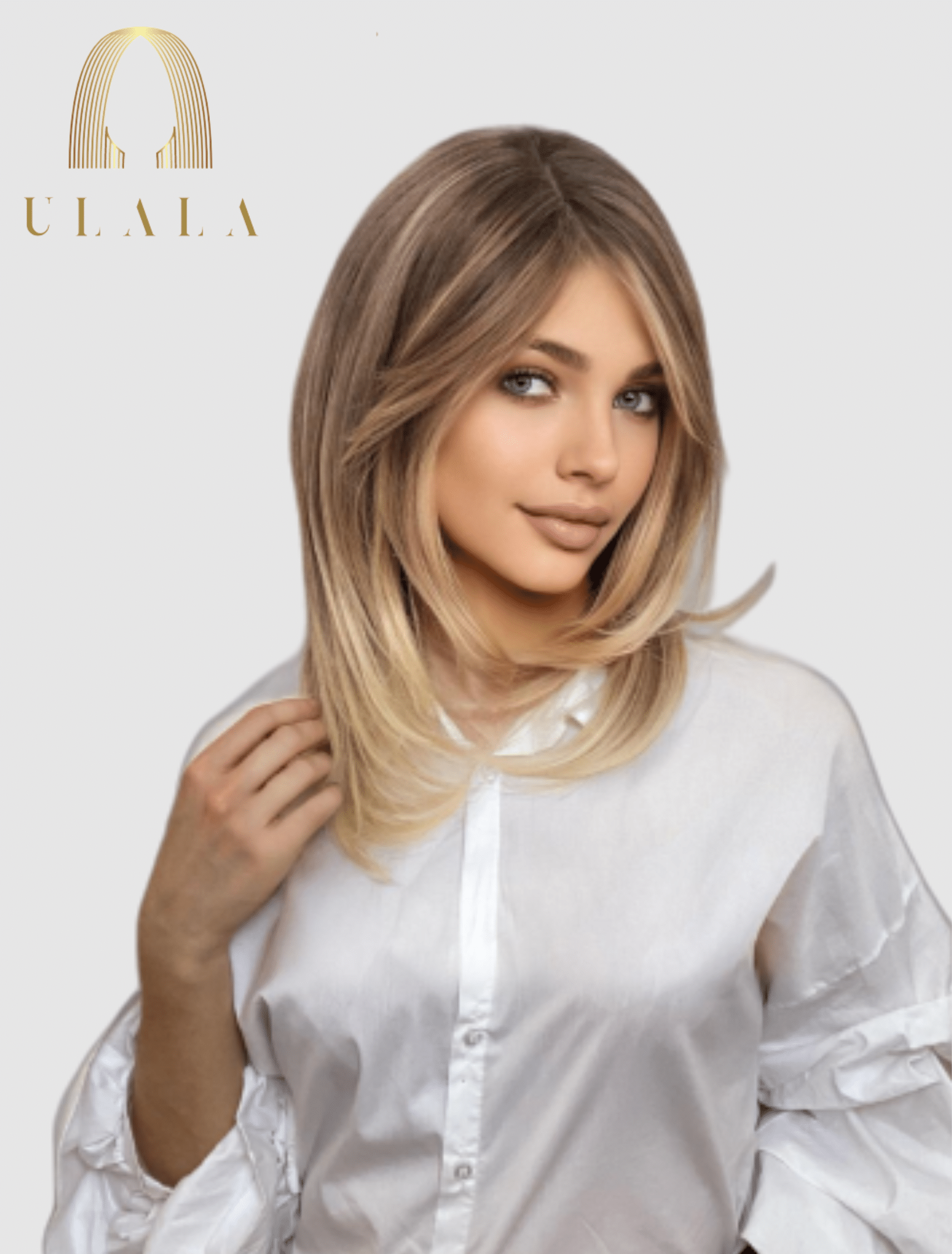 szőke ombre balayage paróka valódi hajból